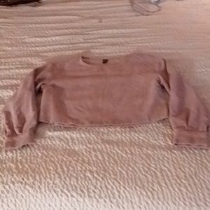 Mauve colored corduroy crop top